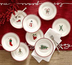 Holiday Classics Appetizer Plates - Mixed Set of 8