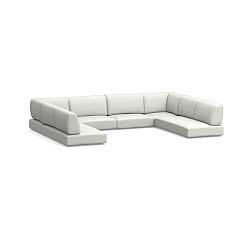 Rockport Outdoor Sectional 6Pc Cushion (1LA/1RA Loveseat/2 Crn/2 Armless); High Performance Canvas, White