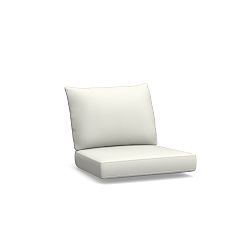 Lakewood Swivel Outdoor Lounge Chair Cushion Cover; High Performance Canvas, White