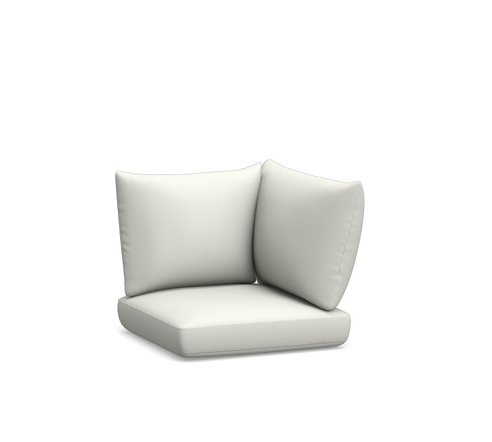 Westport Outdoor Sectional Corner Cushion Cover; High Performance Canvas, White