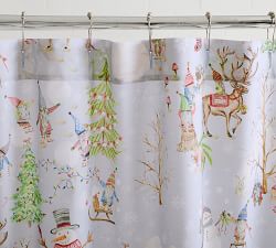 Snow Day Gnomes Organic Shower Curtain