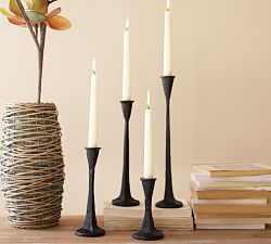 Rena Taper Cast Iron Candle Holders - Set of 4