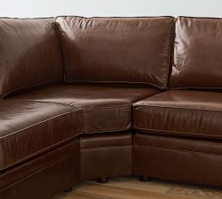 Pearce Square Arm Leather 3-Piece L-Shaped Wedge Sectional (120")
