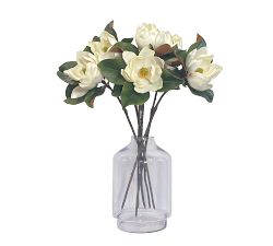 Faux Magnolia Bloom Half Dozen Stems