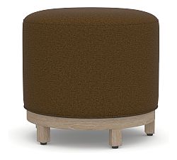 Open Box: Jake Upholstered Swivel Stool - Seadrift Legs, Rustic Chenille Dark Moss