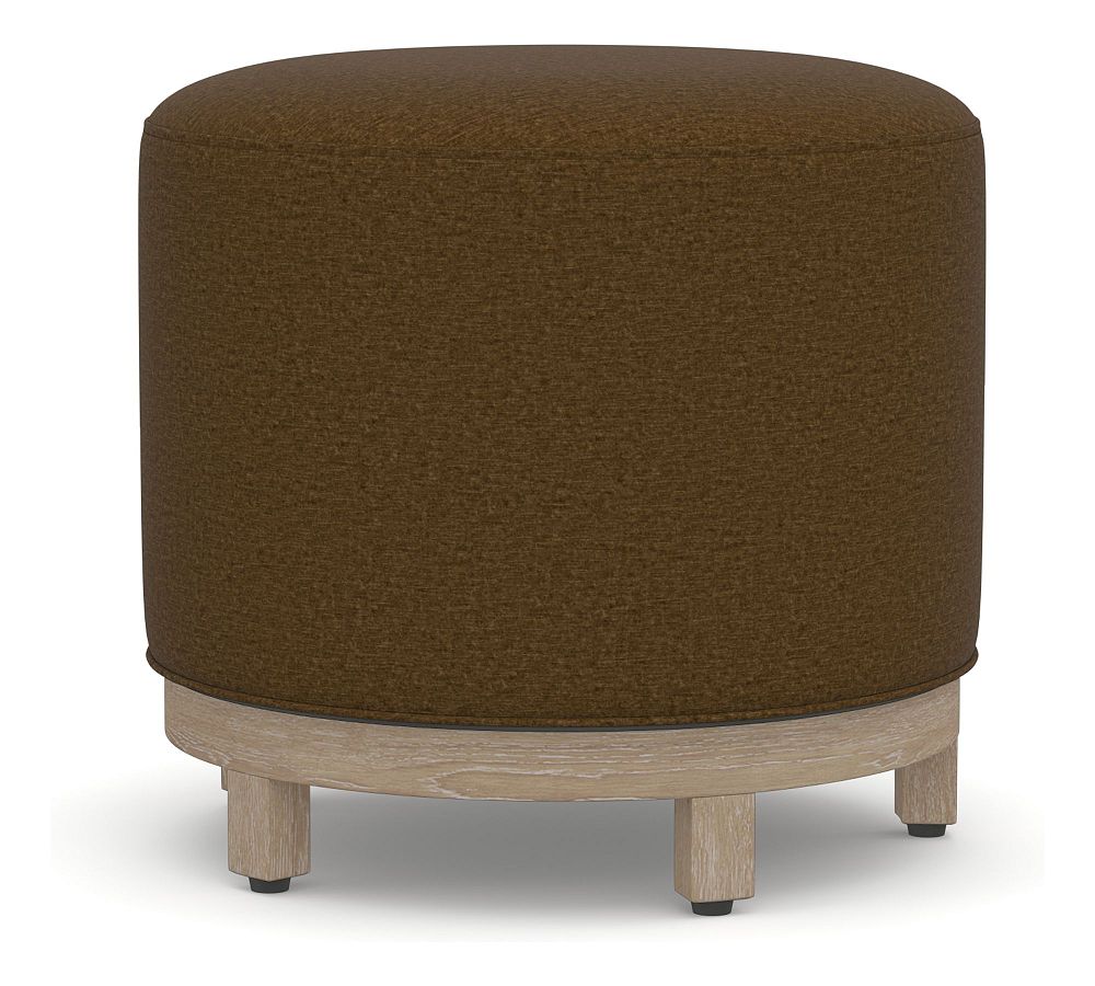 Open Box: Jake Upholstered Swivel Stool - Seadrift Legs, Rustic Chenille Dark Moss