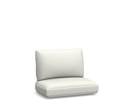 Woodside Outdoor Dining Armchair Cushion; High Performance Canvas, White