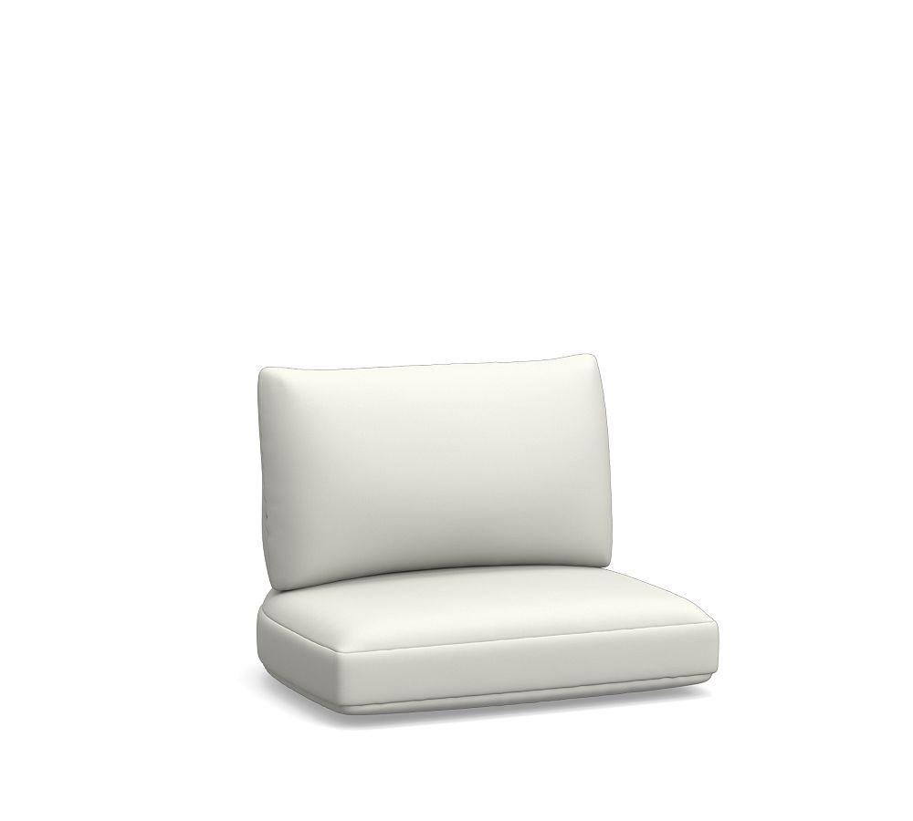 Woodside Outdoor Dining Armchair Cushion; High Performance Canvas, White
