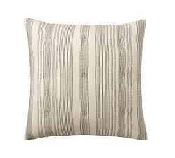 Open Box: Hawthorn Striped Cotton Comforter Sham, Euro - Set of 3 - Charcoal