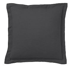 Open Box: Belgian Flax Linen Sham, Euro Set of 2 - Ebony