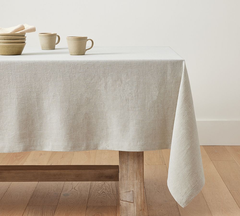 Mason Oversized Linen Tablecloth - 70x108", Flax