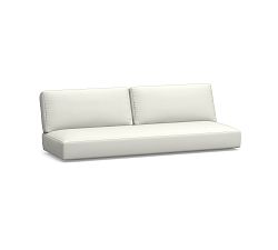 Malibu Platform Outdoor Sofa Cushion; High Performance Canvas, White