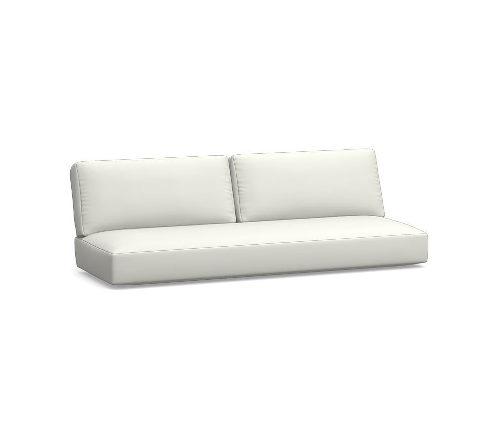 Malibu Platform Outdoor Sofa Cushion; High Performance Canvas, White