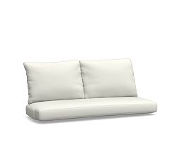 Riviera Outdoor Sofa Cushion; High Performance Canvas, White