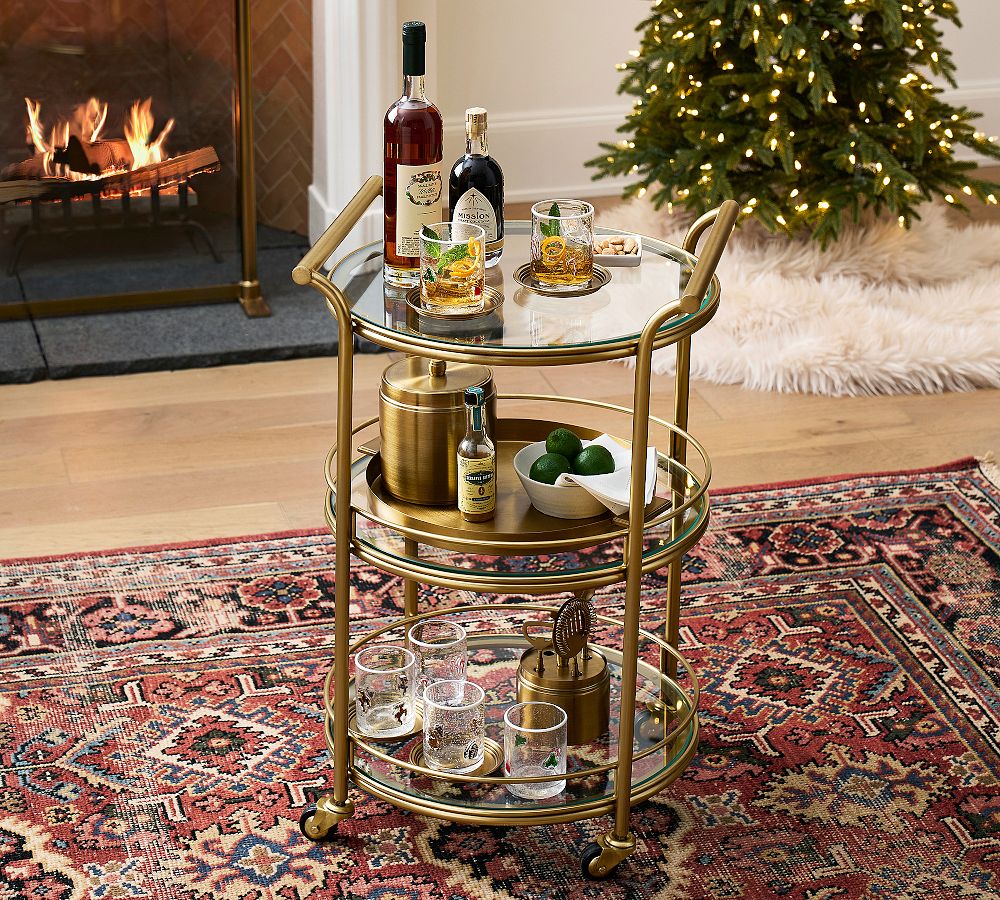 Three Tier Metal Bar Cart (20&quot;)