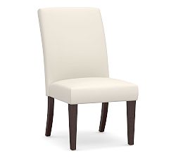 Open Box: PB Comfort Square Upholstered Dining Side Chair - Performance Twill, Warm White