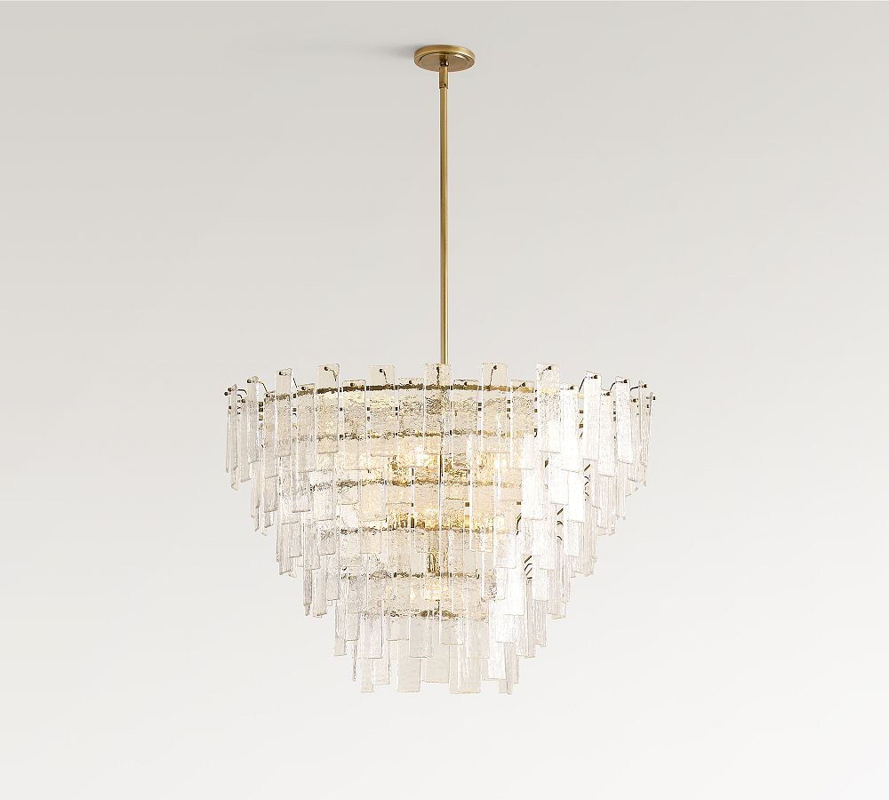 Avalon Cast Glass Round Tiered Chandelier (33&quot;)
