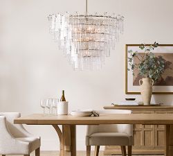 Avalon Cast Glass Round Tiered Chandelier (33&quot;)