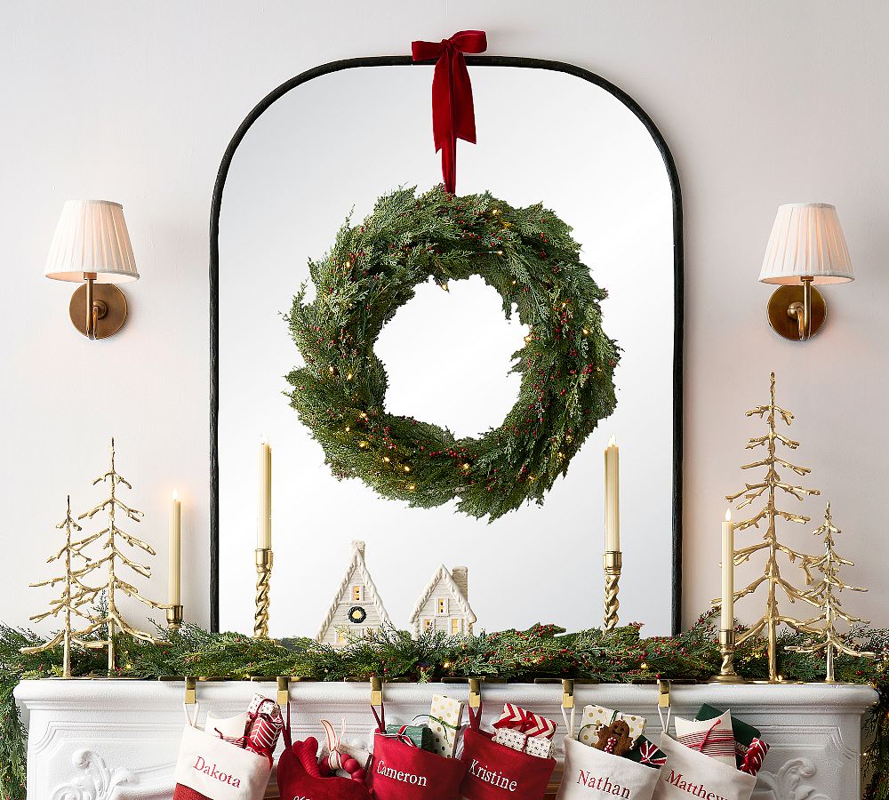Faux Cedar Wreath With Berries