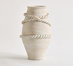 Open Box: Artisan Rope Vase Large - White | Pottery Barn