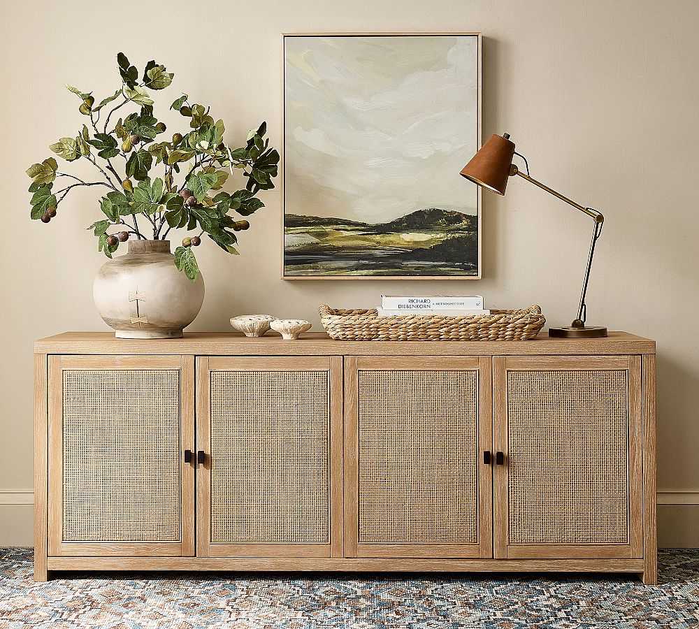 Modern Farmhouse Cane Media Console (72&quot;)