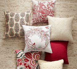 Berry Tree Embroidered Pillow