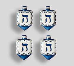 Hanukkah Figural Stoneware Appetizer Plates - Set of 4