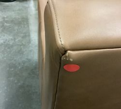 Open Box: Ashby Square Arm Leather Recliner, Polyester Wrapped Cushions, Vintage Caramel