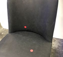 Open Box: Layton Leather Counter Height Stool - Black Legs, Keystone Navy