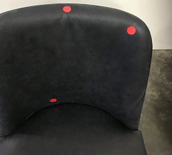 Open Box: Layton Leather Counter Height Stool - Black Legs, Keystone Navy