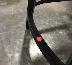 Open Box: Layton Leather Counter Height Stool - Black Legs, Keystone Navy