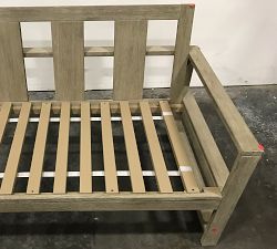 Open Box: Build Your Own - Indio Eucalyptus Outdoor Sectional Components, Right-Arm Loveseat Frame - Weathered Gray