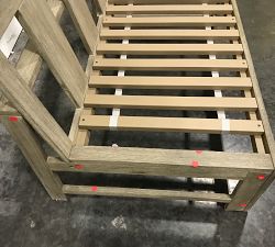 Open Box: Build Your Own - Indio Eucalyptus Outdoor Sectional Components, Right-Arm Loveseat Frame - Weathered Gray