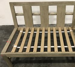 Open Box: Build Your Own - Indio Eucalyptus Outdoor Sectional Components, Right-Arm Loveseat Frame - Weathered Gray