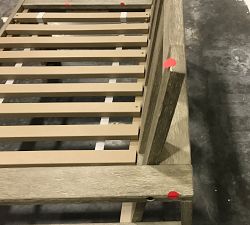 Open Box: Build Your Own - Indio Eucalyptus Outdoor Sectional Components, Right-Arm Loveseat Frame - Weathered Gray