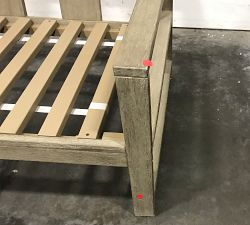 Open Box: Build Your Own - Indio Eucalyptus Outdoor Sectional Components, Right-Arm Loveseat Frame - Weathered Gray