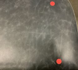 Open Box: Maison Leather Swivel Bar Stool, Counter Height - Statesville Indigo, Bronze Legs