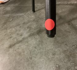 Open Box: Maison Leather Swivel Bar Stool, Counter Height - Statesville Indigo, Bronze Legs