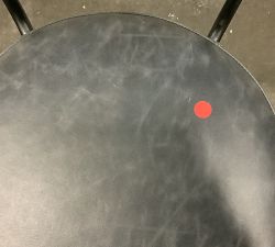 Open Box: Maison Leather Swivel Bar Stool, Counter Height - Statesville Indigo, Bronze Legs