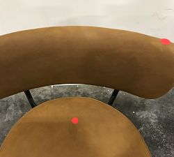 Open Box: Maison Leather Bar Stool, Bar Height - Nubuck Caramel, Antique Bronze Legs