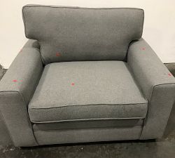 Open Box: Pearce Square Arm Upholstered Chair-And-A-Half - Performance Boucle Metal