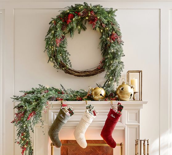 Weihnachts Gingerbread Kranz 50cm - Künstlicher Lebkuchenhaus Kranz Für Tür & Deko