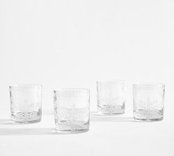 Etched Glass Snowflake Cocktail Glasses - Set of 4