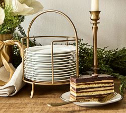 Gold Rim Porcelain Appetizer Plates - Set of 12