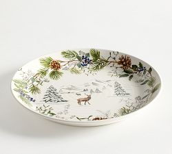 Winter Stag Stoneware Serving Platter