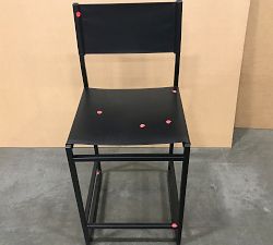 Open Box: Hardy Leather Counter Stool (24") - Bronze/Black Leather