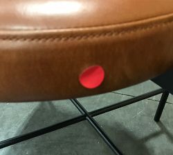 Open Box: Maison Leather Dining Side Chair - Legacy Dark Caramel, Antique Bronze Leg