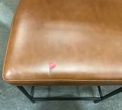 Open Box: Maison Leather Counter Stool (24&quot;) - Signature Maple, Antique Bronze Leg