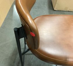 Open Box: Maison Leather Counter Stool (24&quot;) - Signature Maple, Antique Bronze Leg