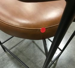 Open Box: Maison Leather Counter Stool (24&quot;) - Signature Maple, Antique Bronze Leg